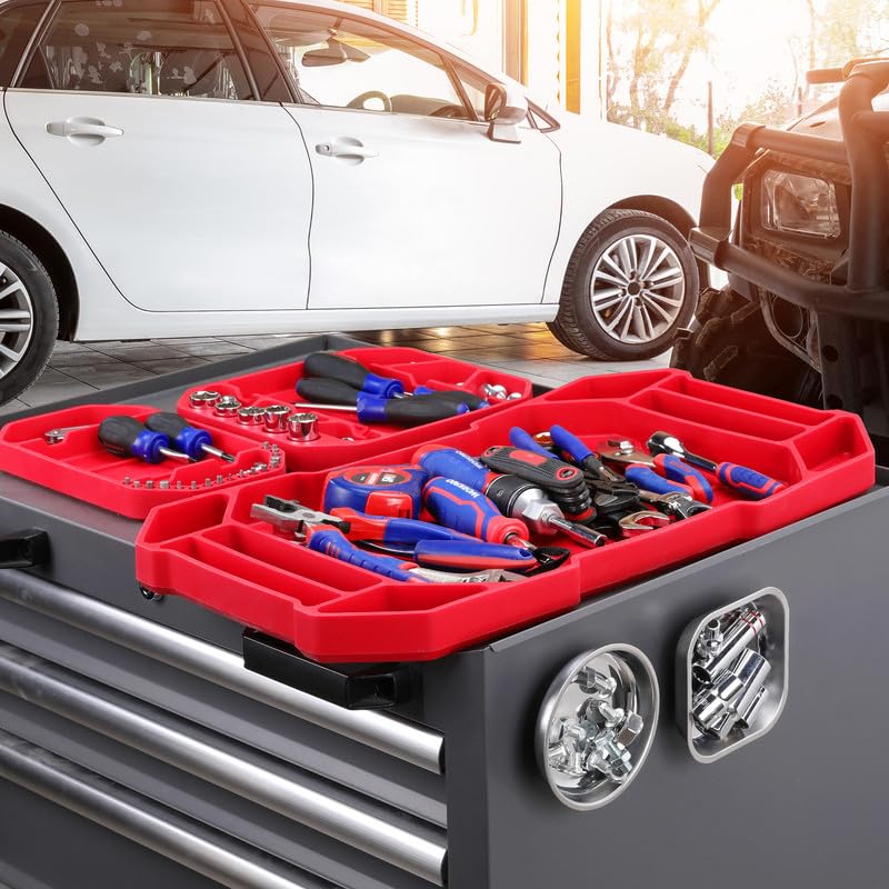 WORKPRO 5-Piece Tool Organizer, Non-Slip Flexible Tool Tray Set