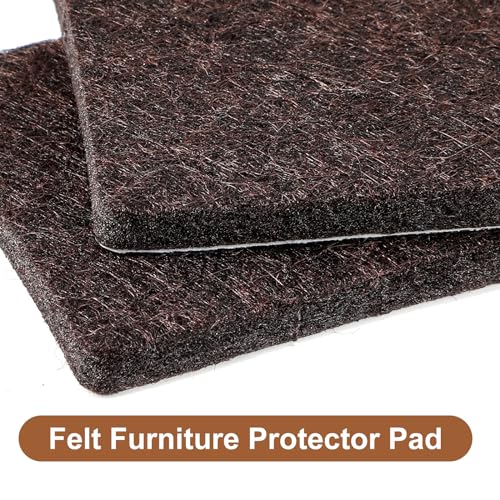 12Pcs Square Felt Furniture Pads, Self Adhesive Square Furniture Felt Pad 2 inch x 2 inch Cuttable Anti Scratch Floor Protectors Surface Protector for Hardwood Cabinet Laminated Floor Tile