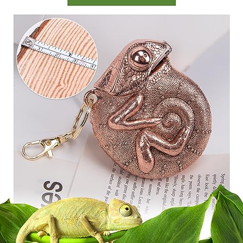 SaiDian 1Pcs Portable Chameleon Tape Measure Ruler Retractable Measure Tape Keychain Metric Measuring Tape 2m/6.5ft (Rose Gold)