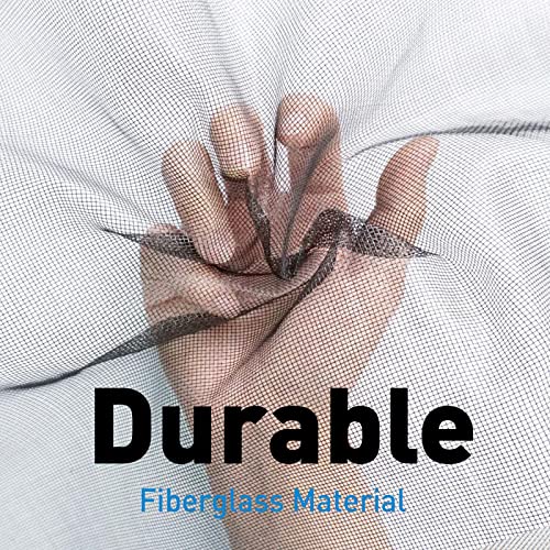 Window Screen Replacement Kit Durable 39" x 118" Polyester Mesh with Tool - color: Black, size: 39" x 118"