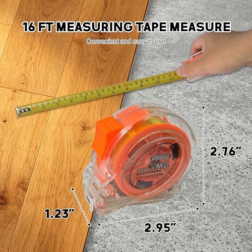 Laminate Flooring Tools, 65-Piece Wood Flooring Installation Kit with Double-Faced Rubber Mallet, 10” Contour Gauge, Tapping Block with Handle, 60-Piece Flooring Spacers, Pull Bar, Tape Measure
