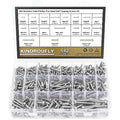 542 Pieces #4#6#8#10#12 Phillips Pan Head Self-Tapping Screws, Wood Screws Assortment Kit, 304 Stainless Steel - size: #4#6#8#10#12
