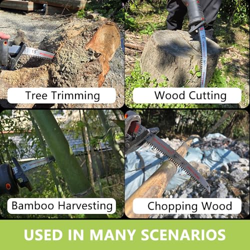 9"/12"/15" Arc Edge Reciprocating Saw Blade, 7TPI Japanese Teeth with Curved Edge Wood Pruning Saw Blades for Tree Trimming, Wood Cutting (3 Pack) - size: 9+12+15 Inch