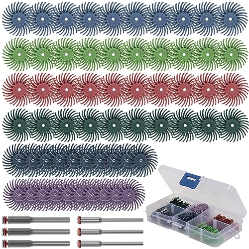 66Pcs 1In Radial Bristle Disc Kit with 3mm Shank for Rotary Tools
