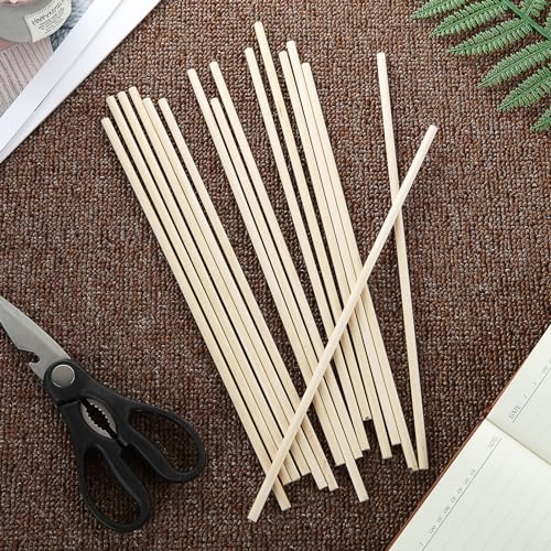 300PCS Wooden Dowel Rods, 1/4 Inch x 12 Inch Unfinished Hardwood Rod Wood Sticks for Crafts and DIYers