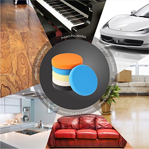 Buffing Polishing Pads, SPTA 5Pcs 7.5 Inch Face for 7 Inch 180mm Backing Plate Mix Cutting Force Buffing Pads Cutting Polishing Pad Kit for Car Buffer Polisher Compounding,Polishing, Waxing-SPTA0010 - size: 7 Inch