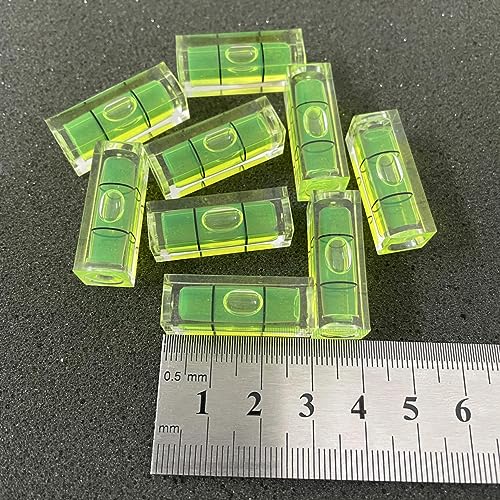 ZUJHPYMI 10Pcs Small Bubble Level 10x10x29mm Mini Square Bubble Spirit Levels Precision Measuring Layout Tools (10x10x29mm, Non-Magnetic) - size: 10x10x29mm, Non-Magnetic
