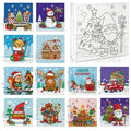 12 Packs Christmas Pre Drawn Canvas to Paint， 6” X 6” Pre Printed Canvas Boards, Pre Stretched Outline Painting Kits for Beginners, Adults, Party Favors & Romantic Craft Activities