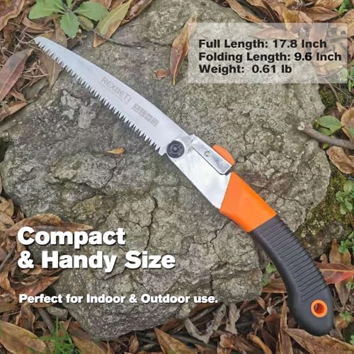 REXBETI 8-Inch Folding Hand Saw, Pruning Saw for Tree Trimming, SK5 Steel - size: 8 Inch