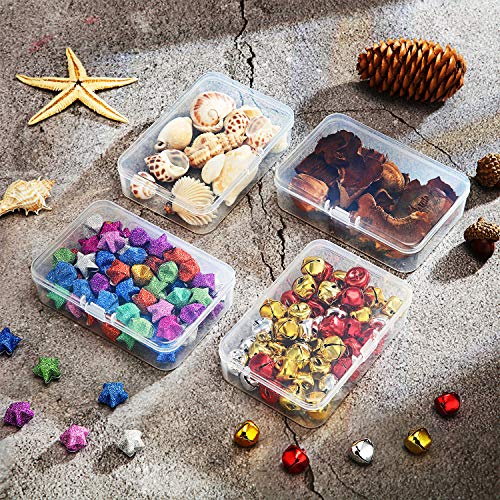 SATINIOR 24 Packs Small Clear Plastic Beads Storage Containers Box with Hinged Lid for Storage of Small Items, Crafts, Jewelry, Hardware (3.7 x 2.5 x 1 in - size: 3.7 x 2.5 x 1 in