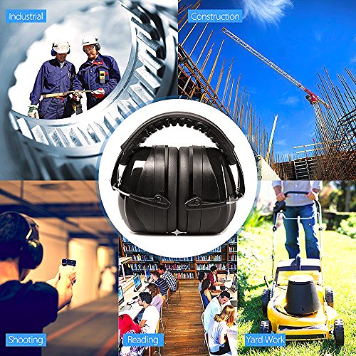 G & F Products Safety Ear Muffs 2 Pack, 34dB NRR Hearing Protection with Adjustable Headband for Shooting, Work & Kids - color: Blue (1 Pc)