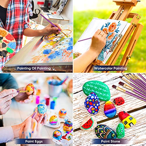 Artstorys 30Pcs Paint Brush Set for Acrylic, Oil & Watercolor, Purple - color: Nickel,purple
