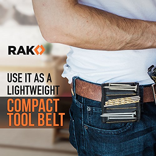 RAK Magnetic Wristband for Tools - Premium Tool Belt for Holding Screws Nails with Powerful Magnets, Birthday Gifts for Men, Cool Gadgets Stuff Gifts for Dad, Husband, Grandpa, Handyman, Him