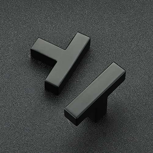 Ravinte 10 Pack Black Square Bar Cabinet Knobs 2 Inch Kitchen Handles | Single Hole, Stainless Steel, Easy Install, Screws Included, Rust-Resistant, Kitchen, Bathroom, Drawers, Cabinets - color: Black