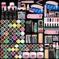 Acrylic Nail Kit with Monomer Liquid, UV Light, Nail Drill, 6 Gel Polish | Comes with acrylic powder, 36 glitter sequins, false nail tips & full manicure tools, perfect home salon DIY gift for women - color: Advanced Set