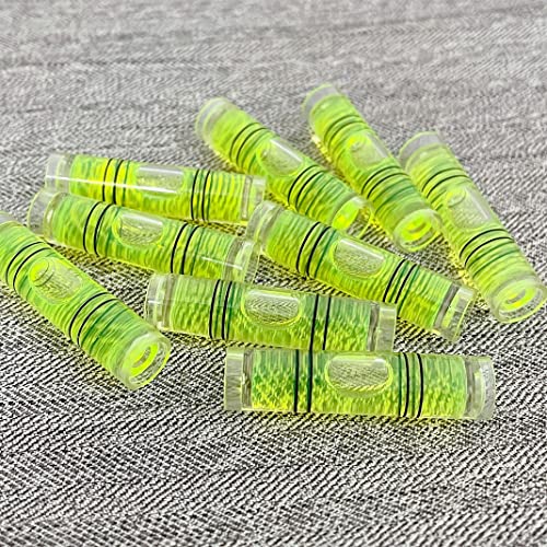 8 Pieces Mini Cylindrical Level Small Horizontal Bubble Levels 9.5x40mm Bubble Spirit Level Measuring Layout Tools