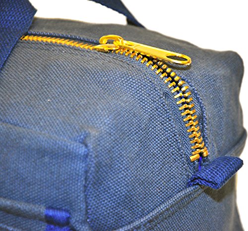 G & F Products Waxed Canvas Military Duffle Bag, 24 Inch, Heavy Duty Travel - color: Navy Blue (11 inch x 7 inch x 6 inch)