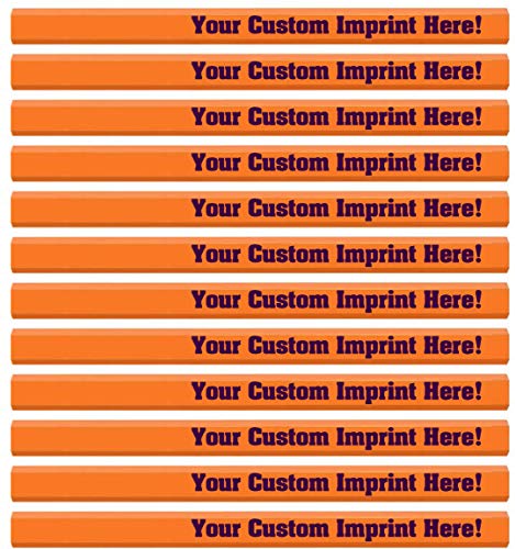 Express Pencils ™ - Natural Custom Carpenter Pencil Personalized imprinted with your Name, Logo or Message Pack of 12(Natural) - color: Natural