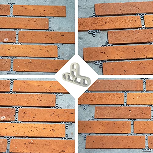 JINYO Thin Brick Veneer Spacer - 3/8 in Concrete Grey, 100PCS Americana Classic Red Brick, Old Mill Wall Panels