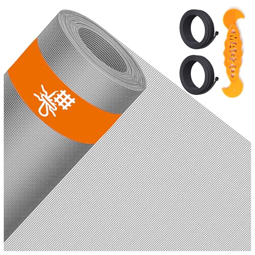 MAGZO Window&Door Screen Replacement Kit, 86" W x 196" L, Gray - color: Gray, size: 86"W x 196"L
