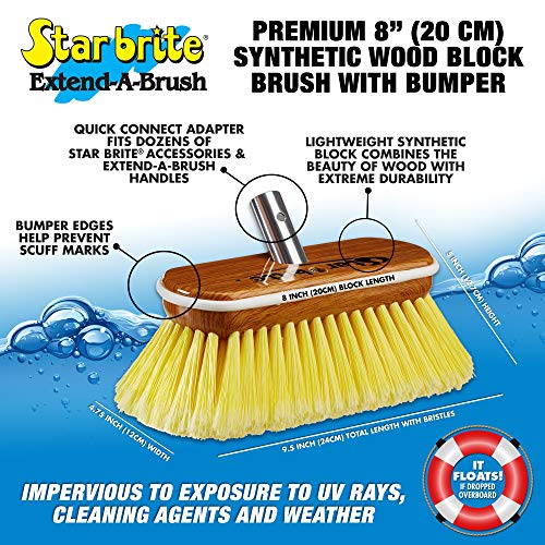 STAR BRITE 8" Soft Bristle Yellow Extend-A-Brush Compatible Wash Brush - color: Yellow, size: Premium 8" Brush