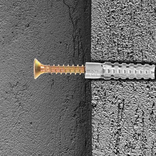 ARTIBETTER Drywall Anchors and Screws Kit 20 Iron Expansion Tubes with 20 Drywall Screws Wall Anchors for Shelf Mounting Heavy Duty Anchors for Home and Construction Projects