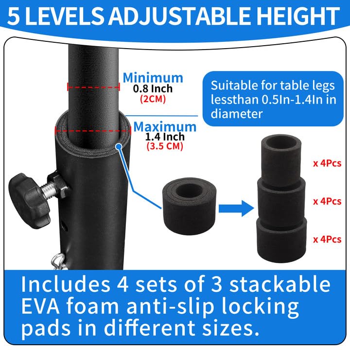 VinBee Folding Table Risers,Folding Table Leg Extenders,5 Levels Height Adjustable Risers for DIY & Office,Dining,Standing Desk 4Pack 7.7 inch (5 Levels) - size: 7.7 inch (5 LEVELS)