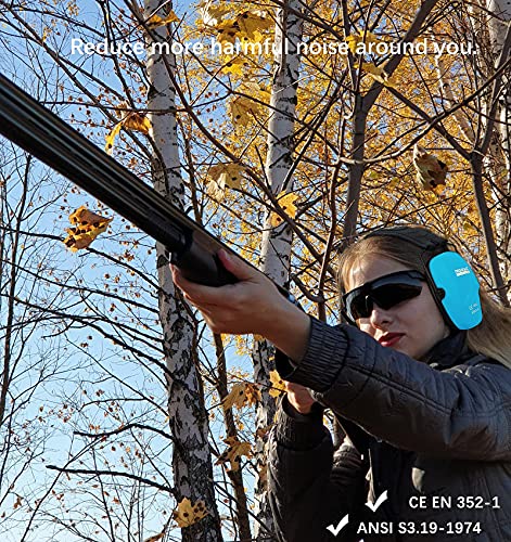 PROHEAR 016 NRR 26dB Shooting Ear Protection, Slim Passive Earmuffs - color: Blue