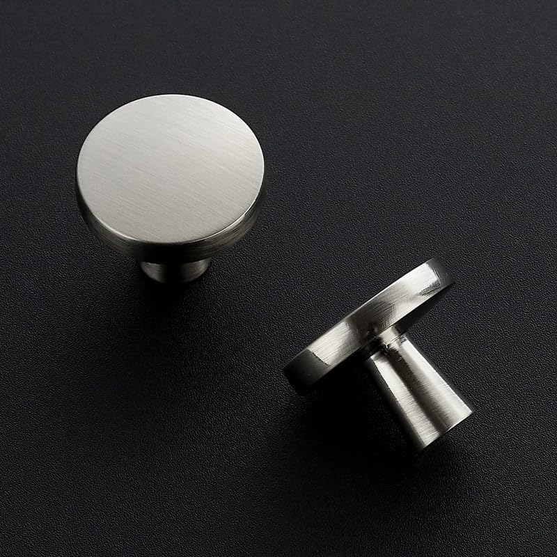 JOY DECOR Brushed Nickel Solid Kitchen Cabinet Knobs 1-1/4 Inch 5 Pack - color: Brushed Nickel