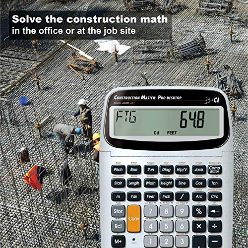 Calculated Industries 44080 Construction Master Pro-Desktop Advanced Construction Math Feet-Inch-Fraction Calculator with Trig Tool for Architects, Estimators, Contractors, Builders and Remodelers - style: Desktop
