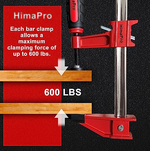 HimaPro 12 Inch Bar Clamp Set, 4 Pack 600 lbs Load Limit Medium Duty Quick Release Steel F Clamp, Ideal for Woodworking, Metalworking, and DIY Projects - color: 12 Inch Set