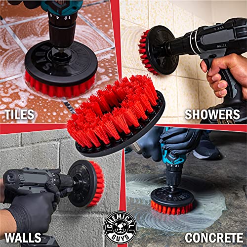 Chemical Guys, Heavy Duty Spinner Multi-Surface Drill Brush, Red, Scrubber - style: Heavy Duty