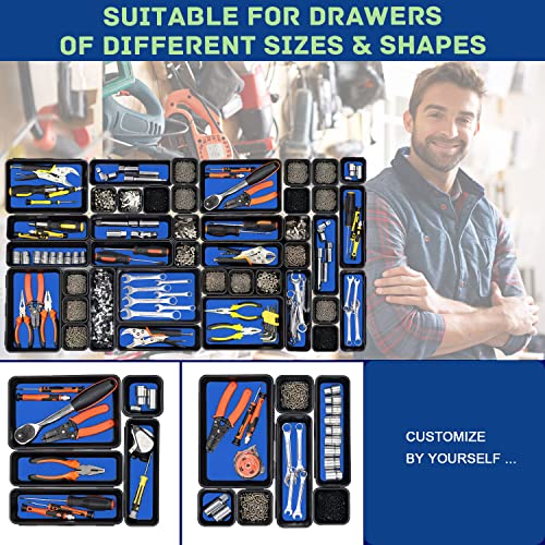 Tool Box Organizer, Tool Drawer Organizer Tray Divider, Toolbox Organization, Garage Tool Organizers and Storage, Tool Box Accessories for Rolling Tool Chest Cabinet (Blue (47PCS)) - color: Blue (47PCS)