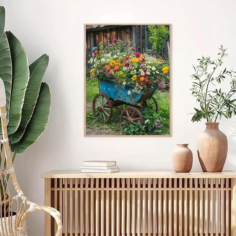 Flower 5D Diamond Painting Kits for Adults Beginners,Farmhouse 12 X 16inch - color: DZ928