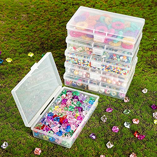 Jetec 6 Pieces Small Clear Plastic Storage Box, 5.2 x 3 x 1.2 Inch - size: 5.2 x 3 x 1.2 Inch