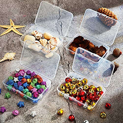SATINIOR 24 Packs Small Clear Plastic Beads Storage Containers Box with Hinged Lid for Storage of Small Items, Crafts, Jewelry, Hardware (3.7 x 2.5 x 1 in - size: 3.7 x 2.5 x 1 in
