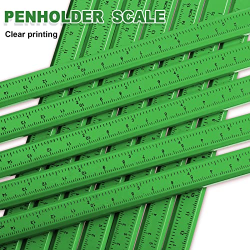 Honoson 200 Pcs Flat Construction Pencils with Printed Ruler Wood Graphite 2 Pcs Carpenter Pencil Sharpener for Woodworking Marking Tool(Green) - color: Green