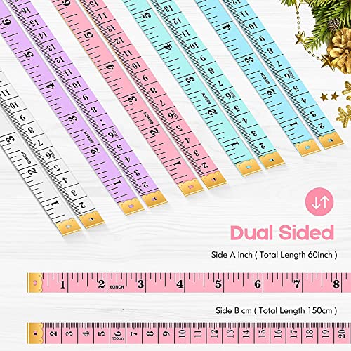 iBayam Pink Measuring Tape, Double Scale Sewing Measuring Tape, Fabric Body - color: Pastel Pink, White