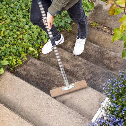 Stainless Steel Wire Brush, 59'' Long Handle Floor Scrubber for Concrete - color: Stainless Steel