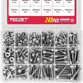 245PCS M6 M8 M10 Heavy Duty Flanged Bolts and Nuts Kit,Stainless Steel 304 Metric Flanged Hex Screws Nuts Includes 15 Most Common Sizes - color: 245PCS M6 M8 M10 Bolts and Nuts Kit