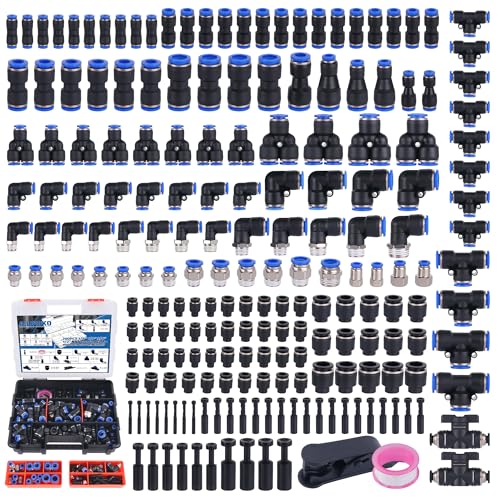 200 PCS Pneumatic Quick Connect Air Hose Fitting Kit