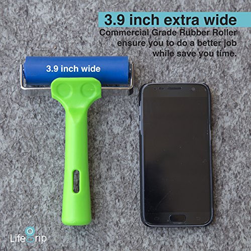 LifeGrip Rubber Brayer Roller -4 inch/10 cm Wide for Anti Slip Installation - size: 4 inch/10 cm