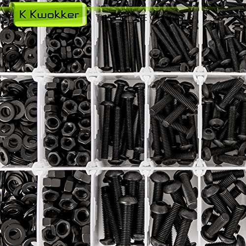 1724Pcs 24 Size M2 M3 M4 M5 Hex Button Head Cap Screw Bolts and Nuts Kit 8MM to 25MM, Upgraded Zinc Plated 10.9 Alloy Steel Nuts and Bolts Assortment Kit Metric Machine Screws - size: E. M2 M3 M4 M5
