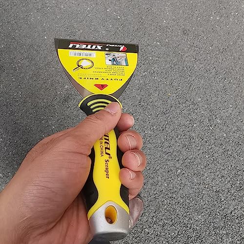6-Pack 4" Putty Scraper, Putty Knives with Plastic Ergonomic Handle for Taping Paint Wall Floor Tile, Metal Spackle Tools Knife,Remover for Wood, Wallpaper Scraper (4")