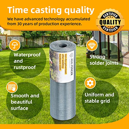 AggFencer 16inch x 100ft Hardware Cloth 1/4 inch Chicken Wire Fencing 23Ga - size: 1/4in 16in x 100ft