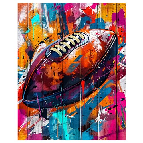 American Football Jigsaw Puzzle，Ball Sports 1000 Pieces Jigsaw Puzzles for Adults，27 x 20 Inches Puzzles ，HD Quality Banksy Graffiti Street Vibrant Puzzle Gift，Family Activity Perfect for Game Night - color: Banksy 02