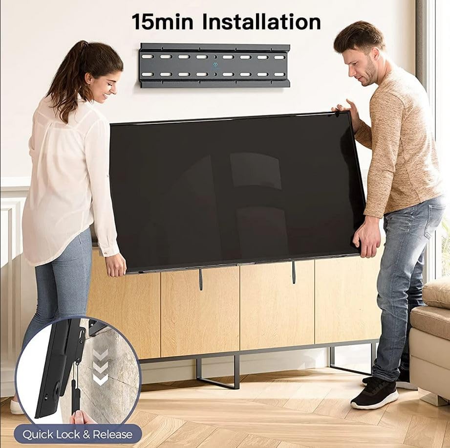 PERLESMITH Tilting TV Wall Mount Bracket Low Profile for Most 23-60 inch LED LCD OLED, Plasma Flat Screen TVs with VESA 400x400mm Weight up to 115lbs, Fits 16" Wood Stud (Pack of 2) - size: 23-60" Tilt TV Wall Mount (Pack of 2)