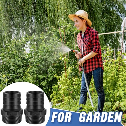 2 Pcs Pool PVC Tube Fitting Barbed Hose Fittings Adapter - color: Black, size: 2 Inch