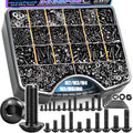 mxuteuk 3038PCS Metric Screw Assortment Kit,M8/M6/M5/M4/M3/M2(4mm-45mm Long) Machine Screws,10.9 Grade Alloy Steel Hex Button Head Cap Screws Nuts and Washers Assortment Kit for 3D Printing DIY - size: 3038PCS M2-M8