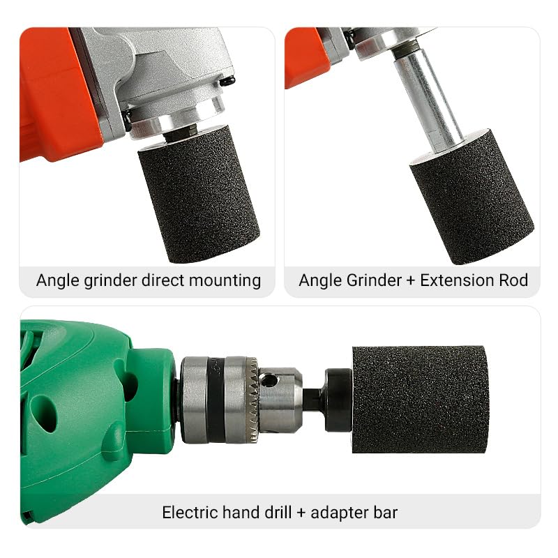 LOZLIN 4PCS Cylindrical Diamond Grinding Wheel Polishing Head Abrasive Sanding Wheel 50/100/200 Grit Angle Grinder Grinding Heads Matching Extensions - style: Cylindrical